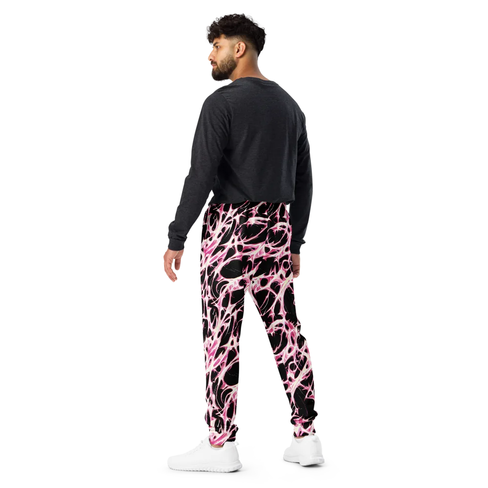 Fuchsia Fracture on Men's Joggers — Back