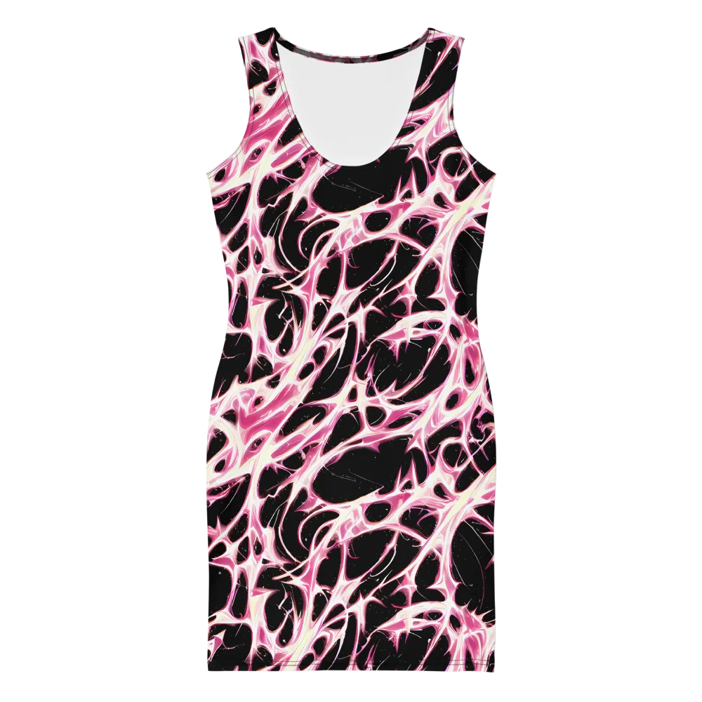Fuchsia Fracture on Bodycon Dress — Front