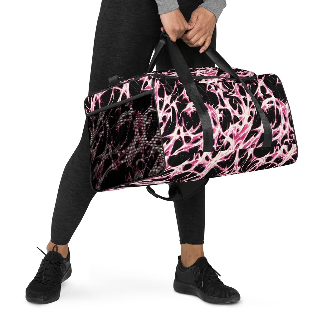 Fuchsia Fracture on Duffle Bag — Right Front