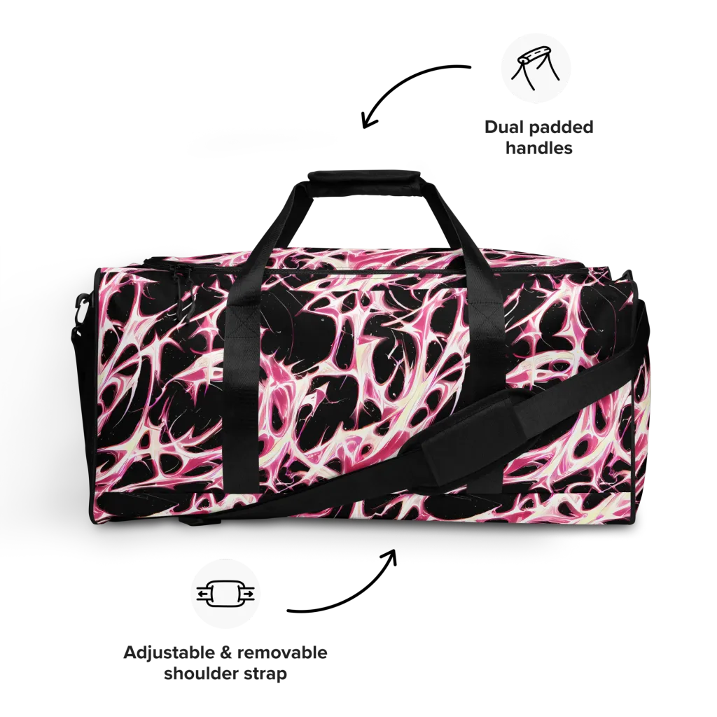 Fuchsia Fracture on Duffle Bag — Front