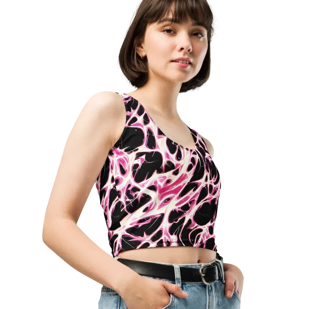 Fuchsia Fracture on Crop Top — Right Front