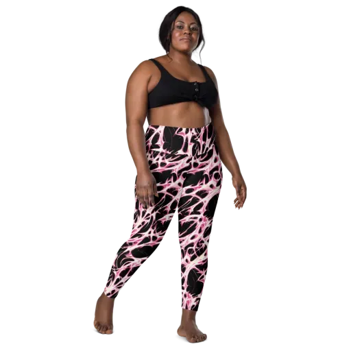 Fuchsia Fracture on a Leggings with Pockets
