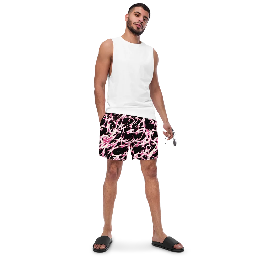 Fuchsia Fracture on Swim Trunks — Front