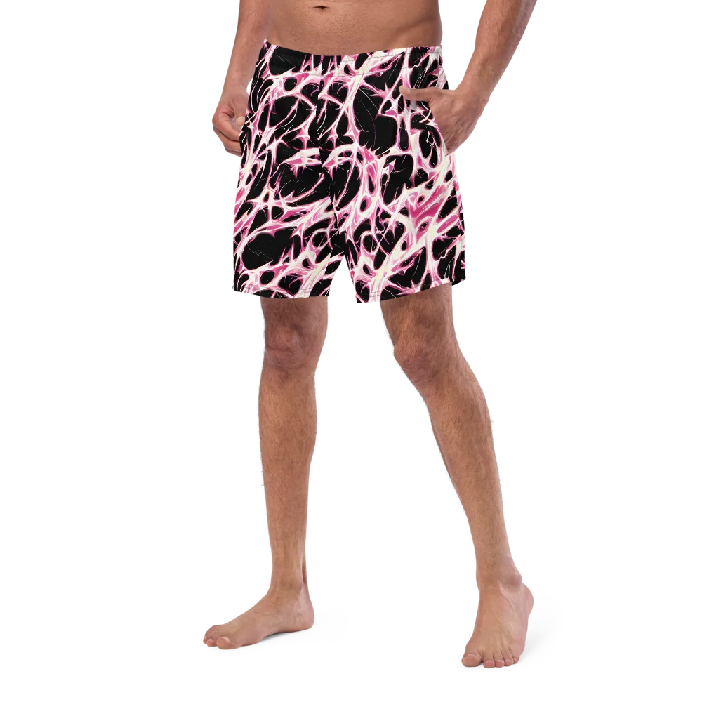 Fuchsia Fracture on Swim Trunks — Left Front