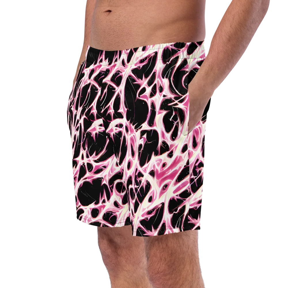 Fuchsia Fracture on Swim Trunks — Left Front