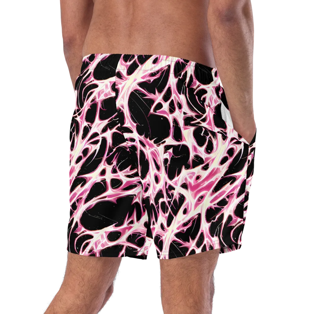 Fuchsia Fracture on Swim Trunks — Right Back
