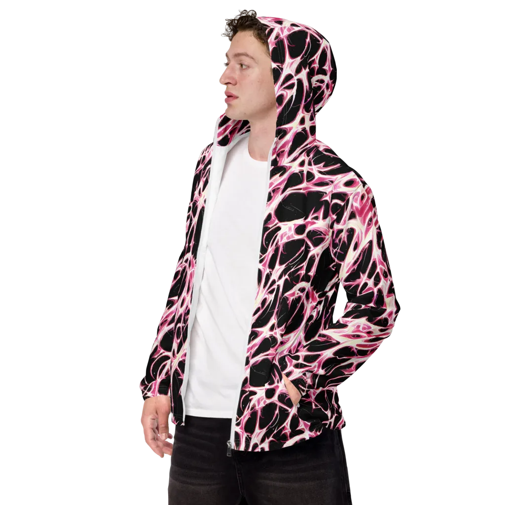 Fuchsia Fracture on Men's Windbreaker — Left Front