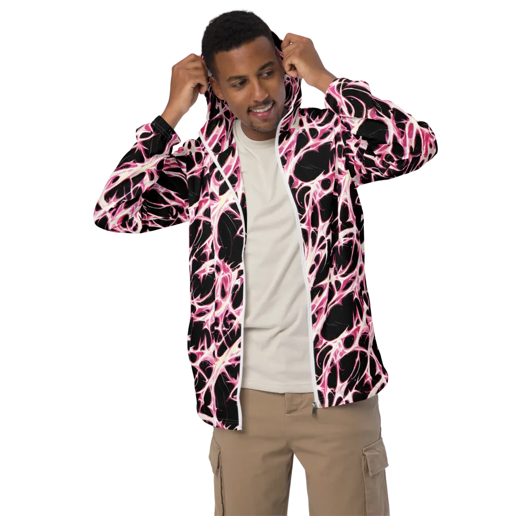 Fuchsia Fracture on Men's Windbreaker — Front