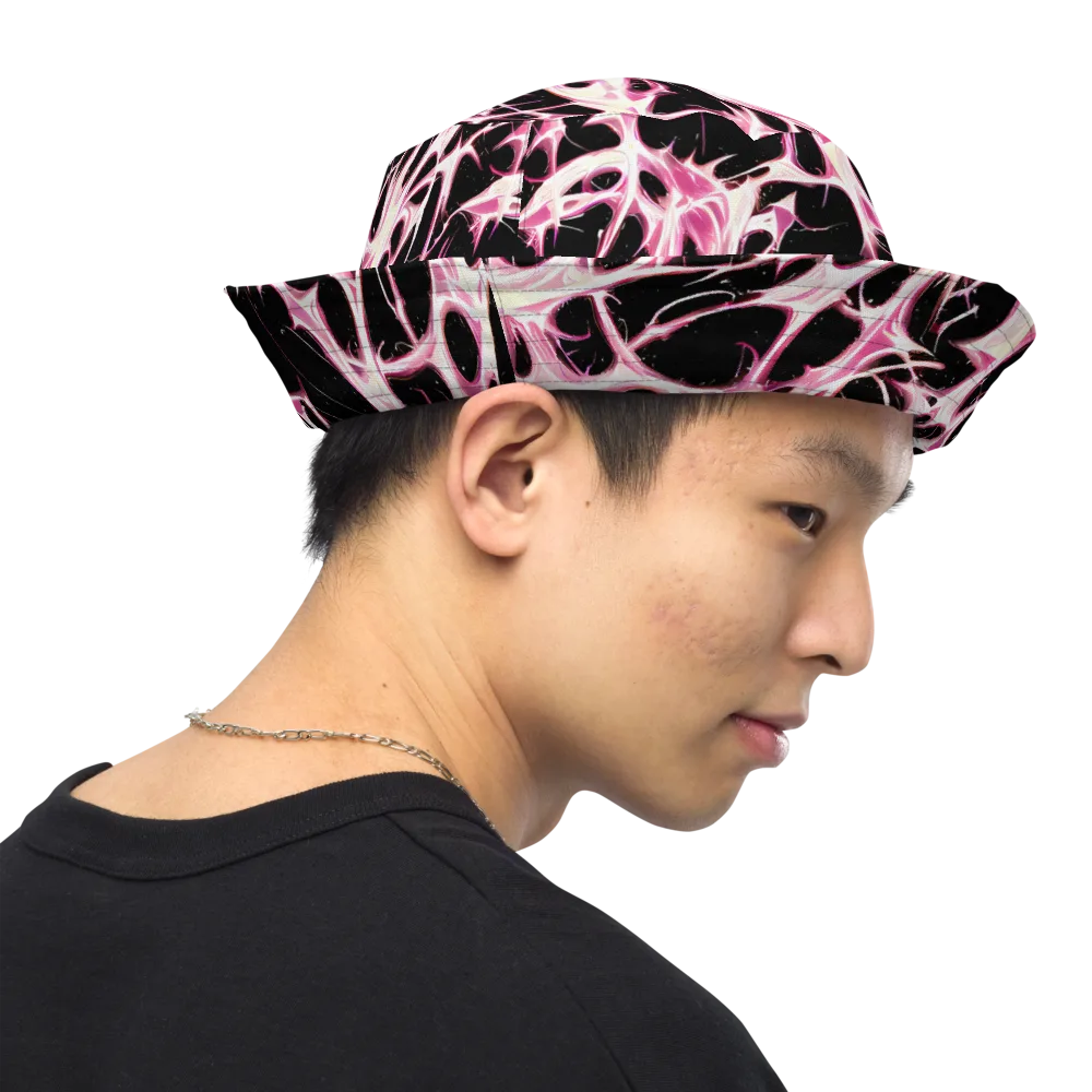 Fuchsia Fracture on Reversible Bucket Hat — Right Outside