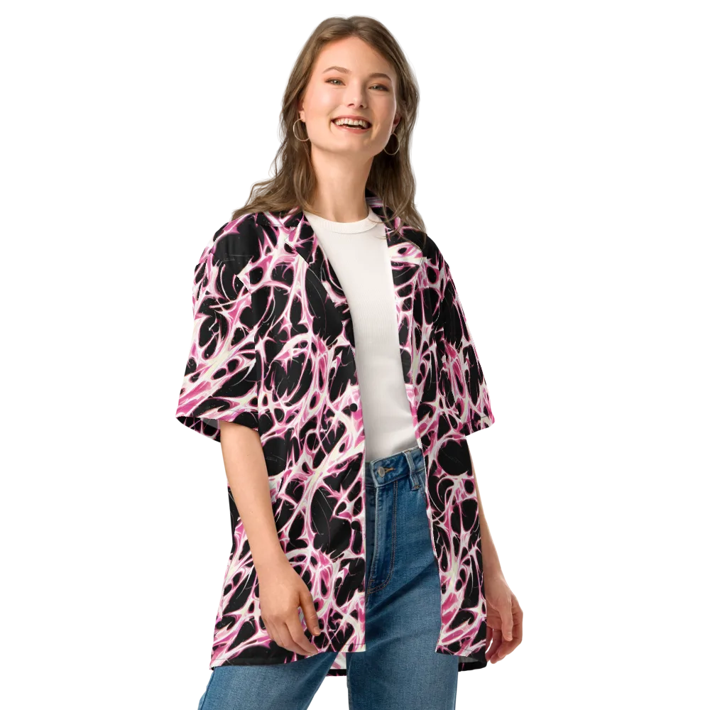 Fuchsia Fracture on Button Shirt — Front