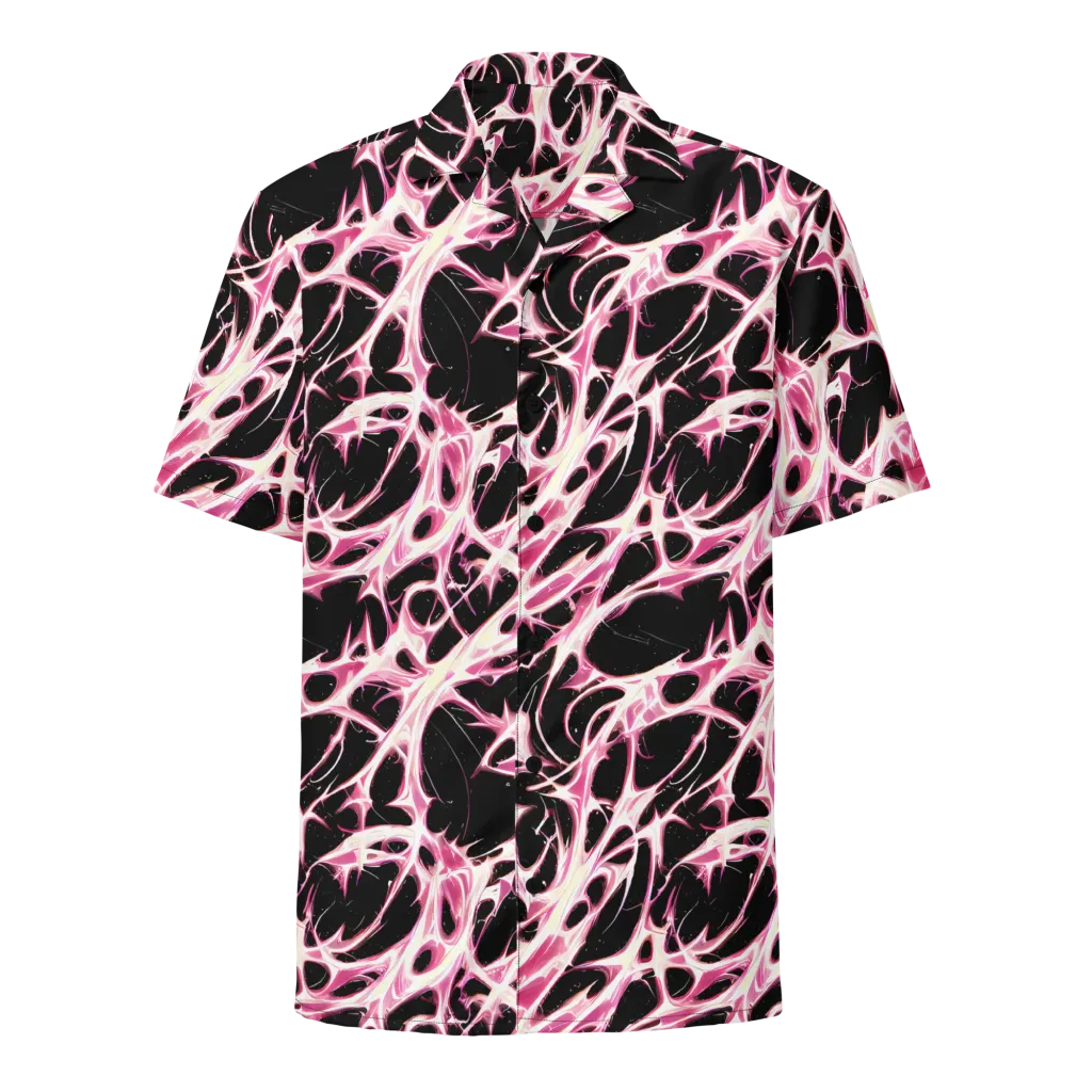 Fuchsia Fracture on Button Shirt — Front