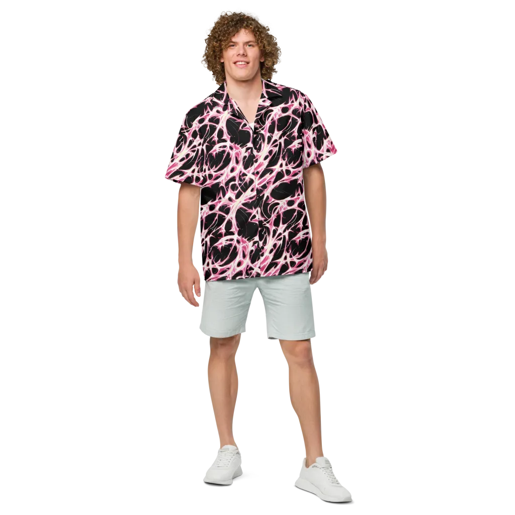 Fuchsia Fracture on Button Shirt — Front