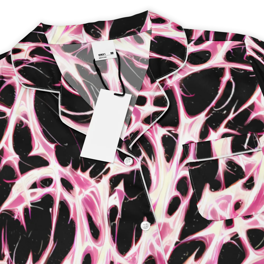 Fuchsia Fracture on Women's Short Sleeve Pajama Top — Product details