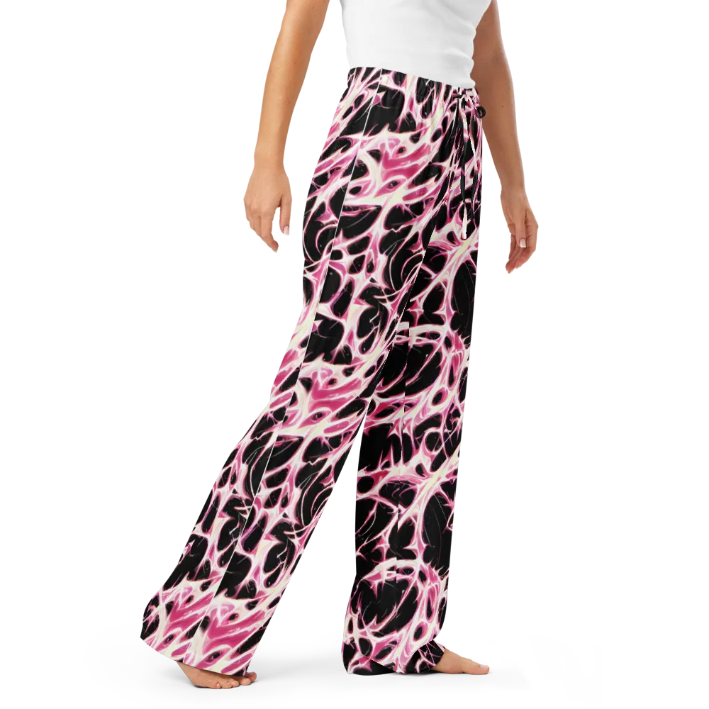 Fuchsia Fracture on Women's Pajama Pants — Right Front