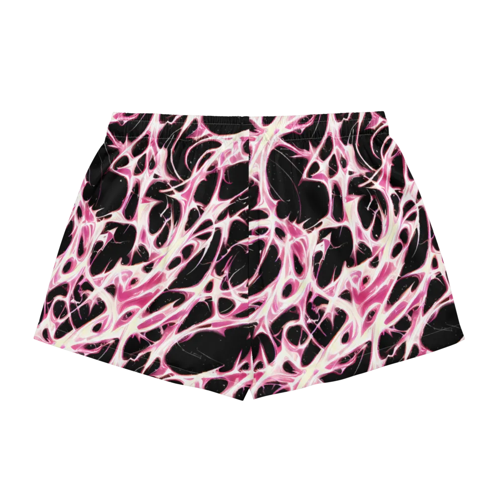 Fuchsia Fracture on Women's Pajama Shorts — Back