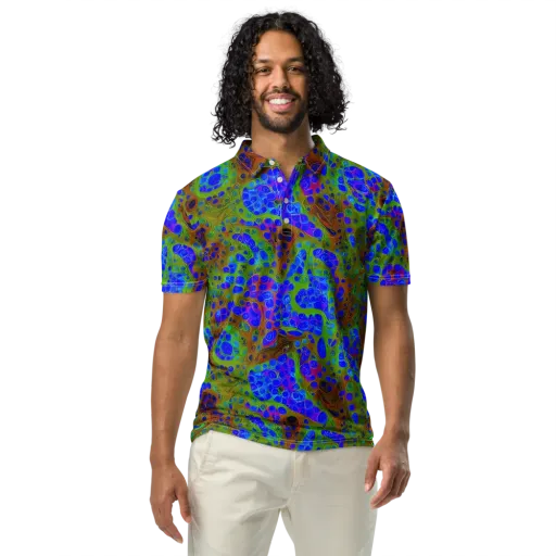 Lime Lucid on a Men's Slim Fit Polo Shirt