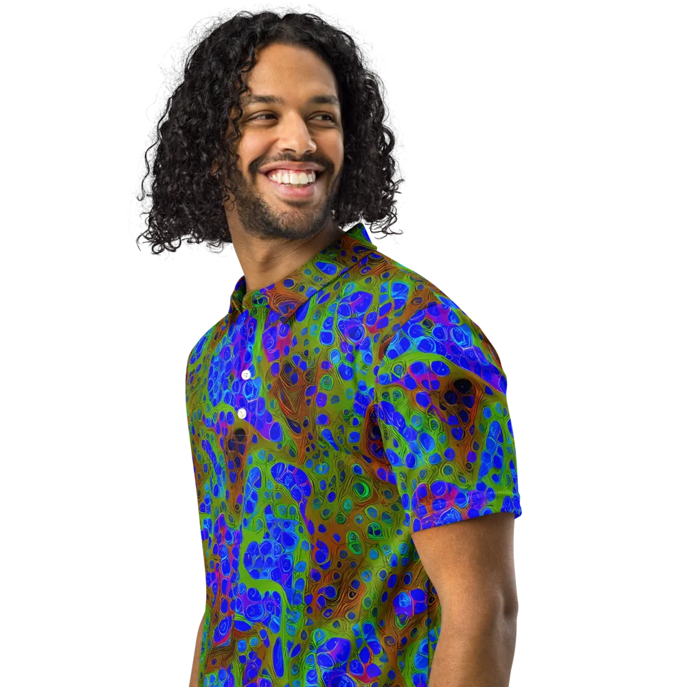 Lime Lucid on Men's Slim Fit Polo Shirt — Left Front