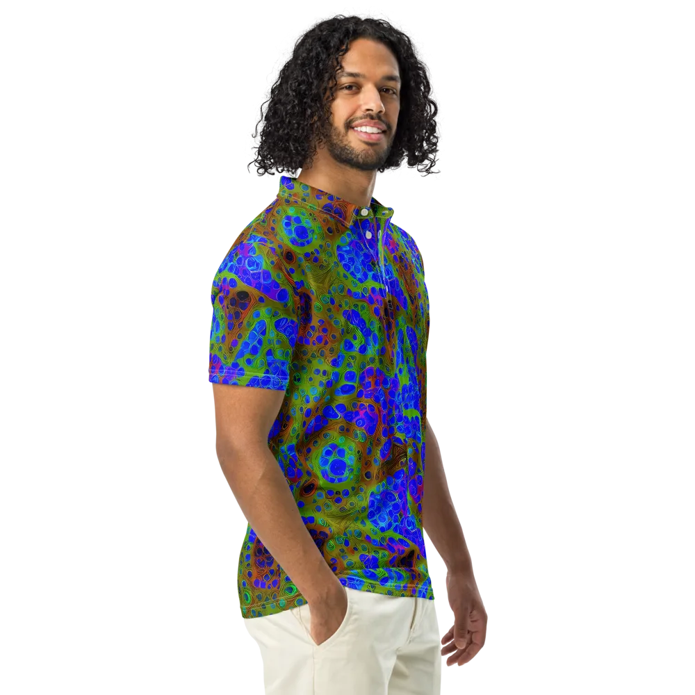 Lime Lucid on Men's Slim Fit Polo Shirt — Right Front