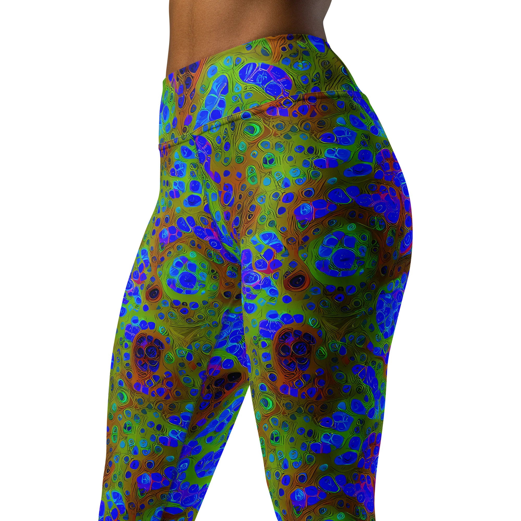 Lime Lucid on Yoga Leggings — Left Front