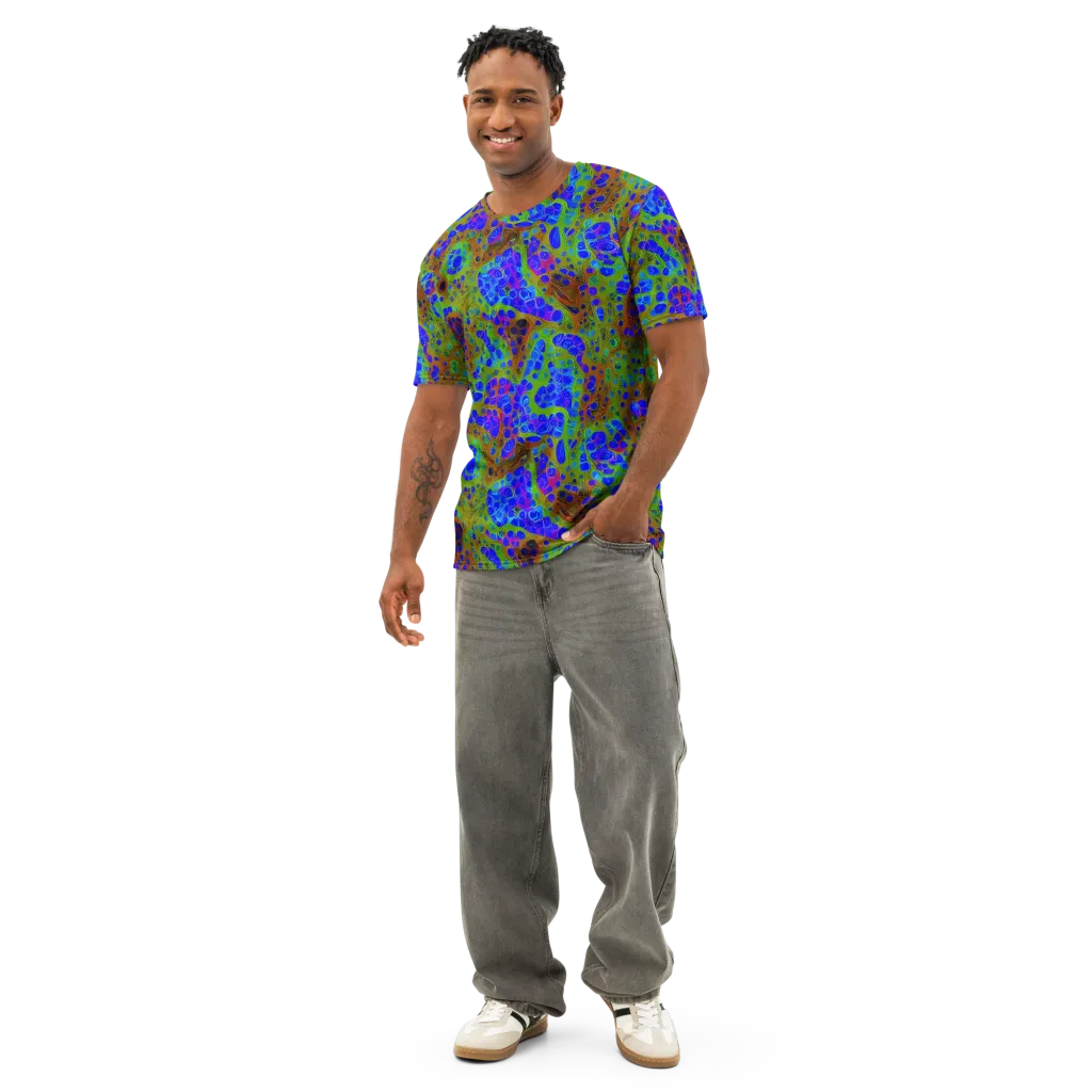 Lime Lucid on Men's Cotton Crew Neck T-Shirt — Front