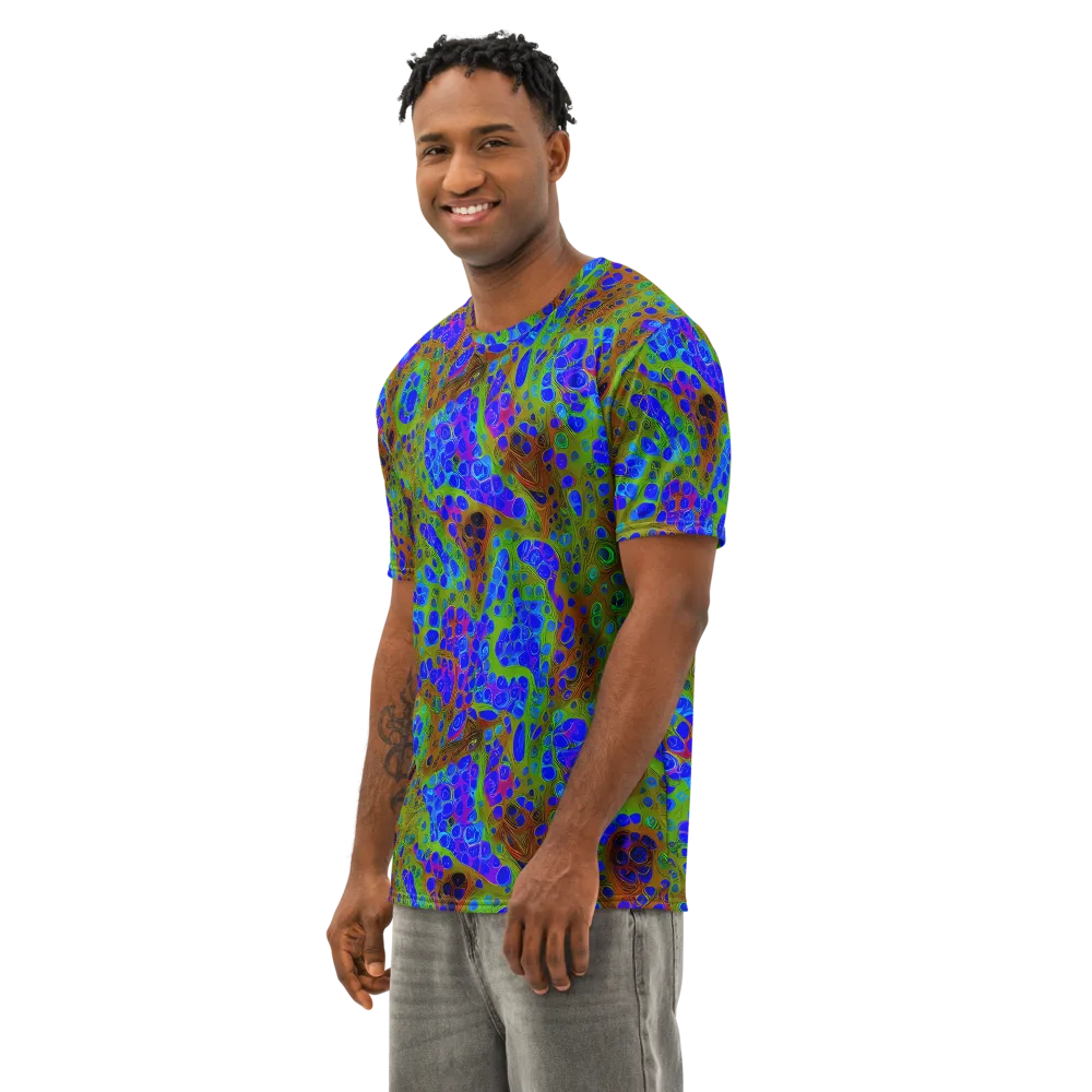Lime Lucid on Men's Cotton Crew Neck T-Shirt — Left Front