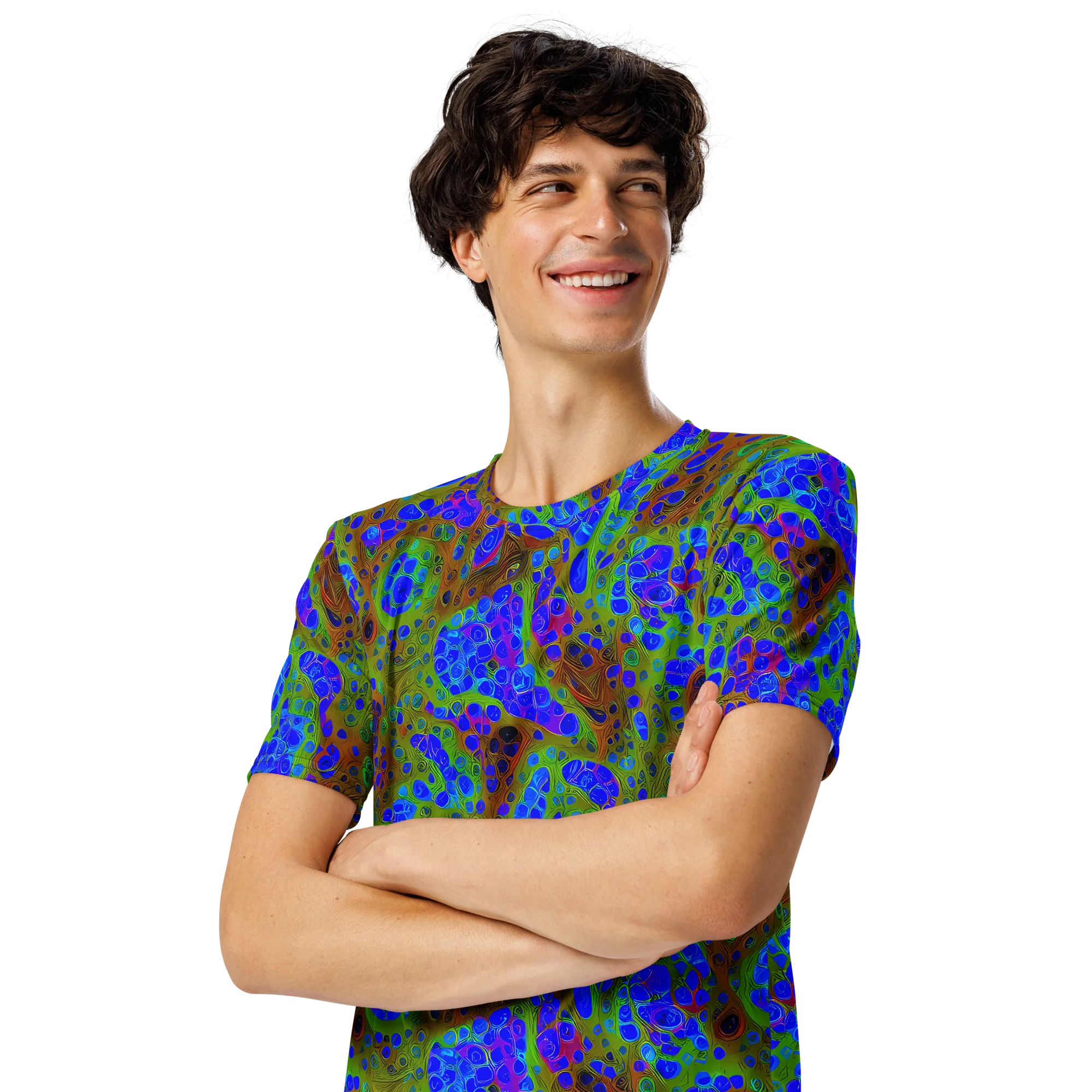 Lime Lucid on Men's Crew Neck T-Shirt — Left Front