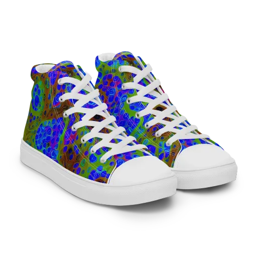 Lime Lucid on a Men's High Top Canvas Shoes