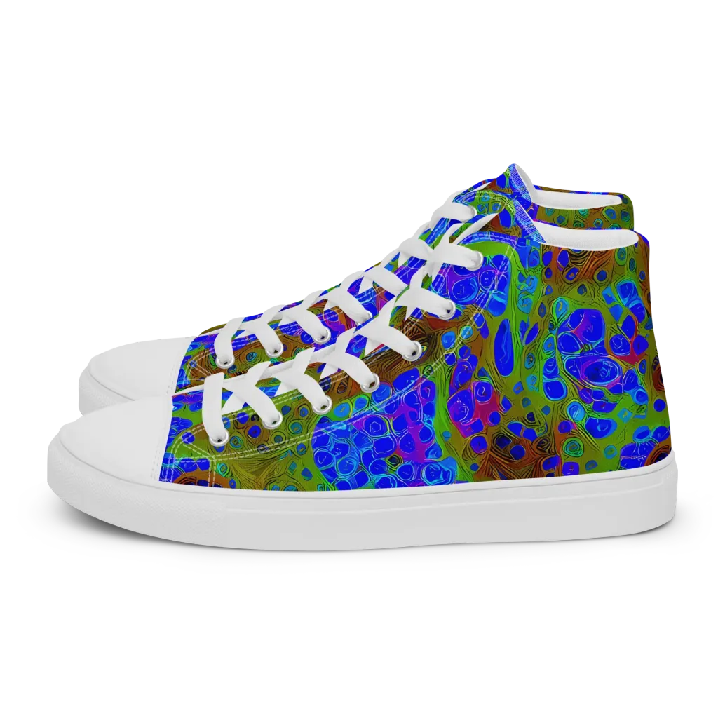 Lime Lucid on Men's High Top Canvas Shoes — Left