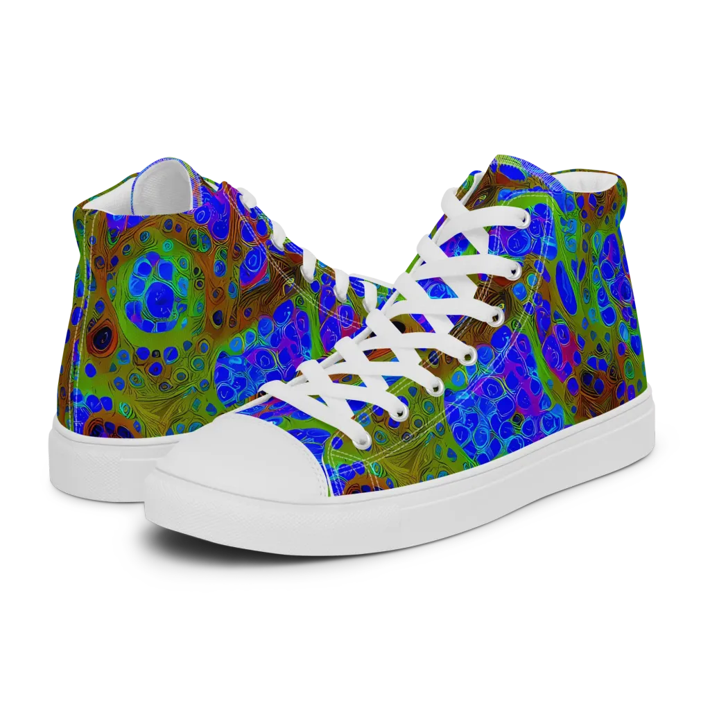 Lime Lucid on Men's High Top Canvas Shoes — Left