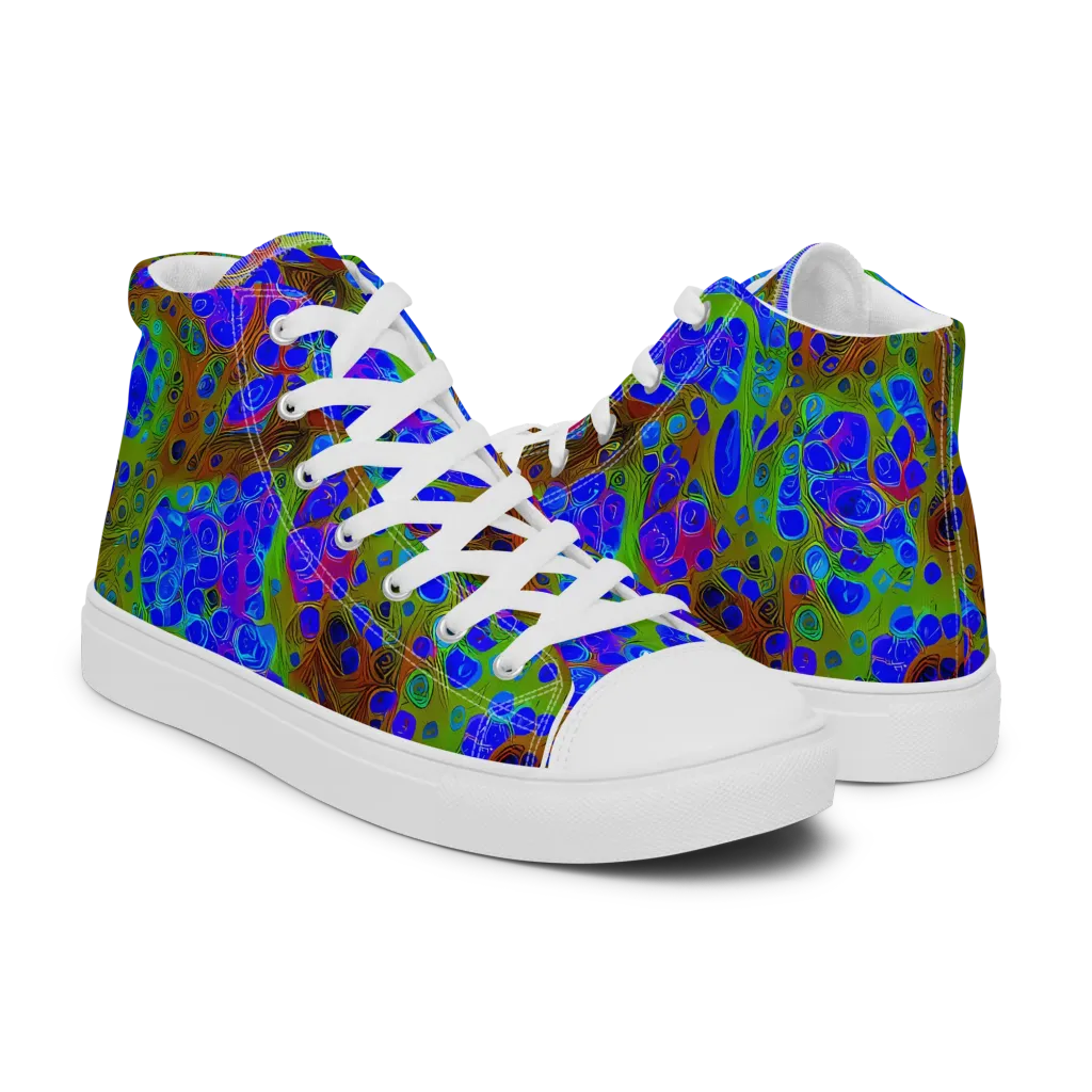 Lime Lucid on Men's High Top Canvas Shoes — Right