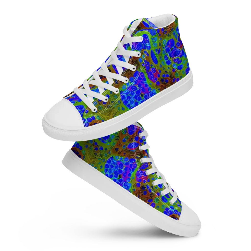 Lime Lucid on Men's High Top Canvas Shoes — Front