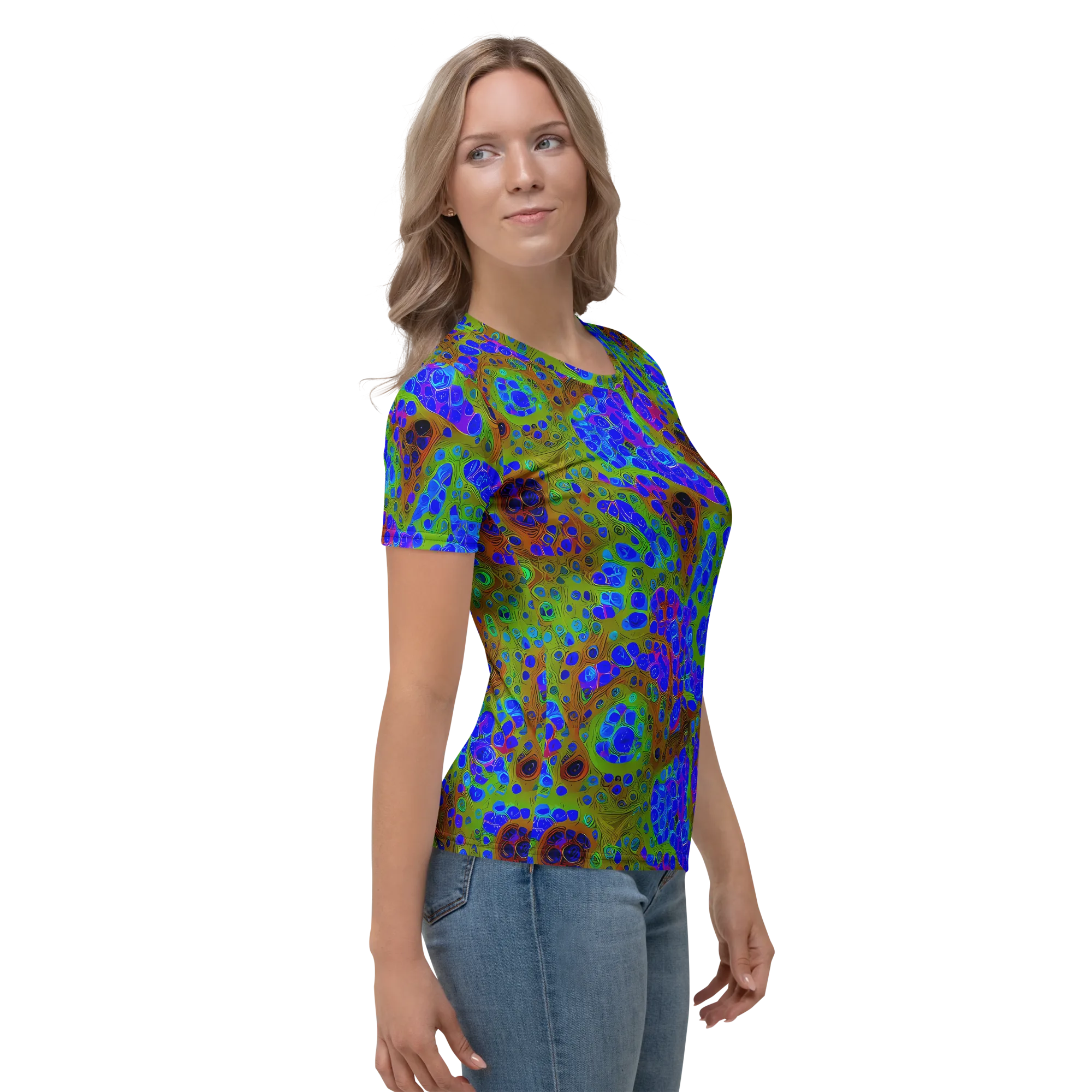 Lime Lucid on Women's Crew Neck T-Shirt — Right