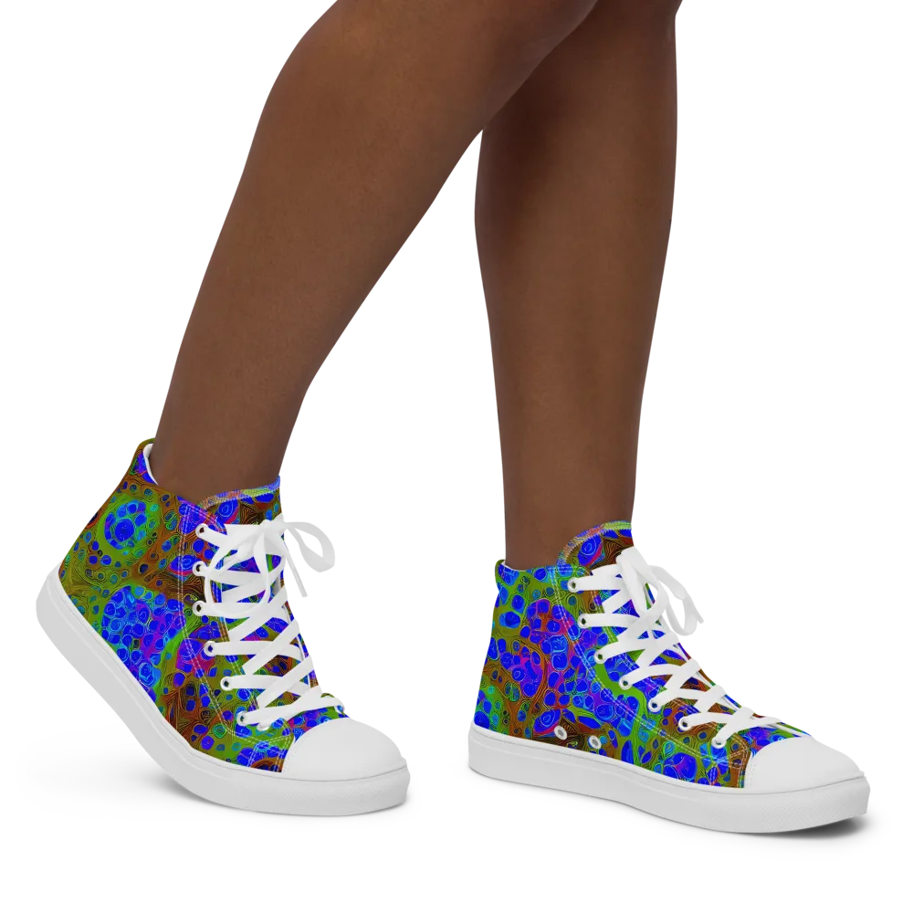 Lime Lucid on Women's High Top Canvas Shoes — Right