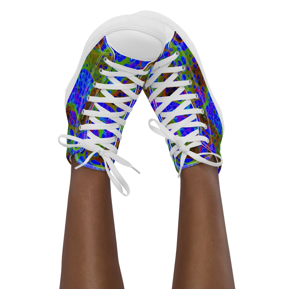 Lime Lucid on Women's High Top Canvas Shoes — Front