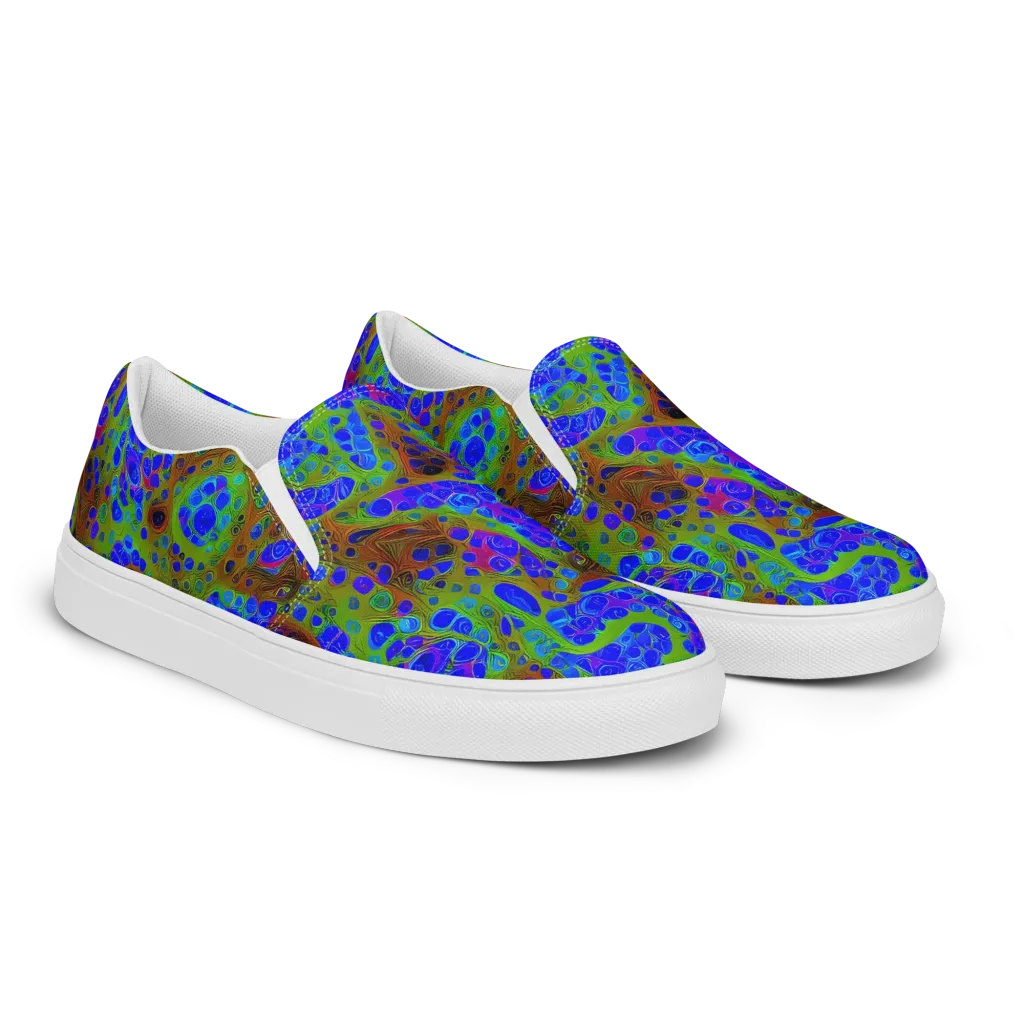 Lime Lucid on Men's Slip-On Canvas Shoes — Right Front
