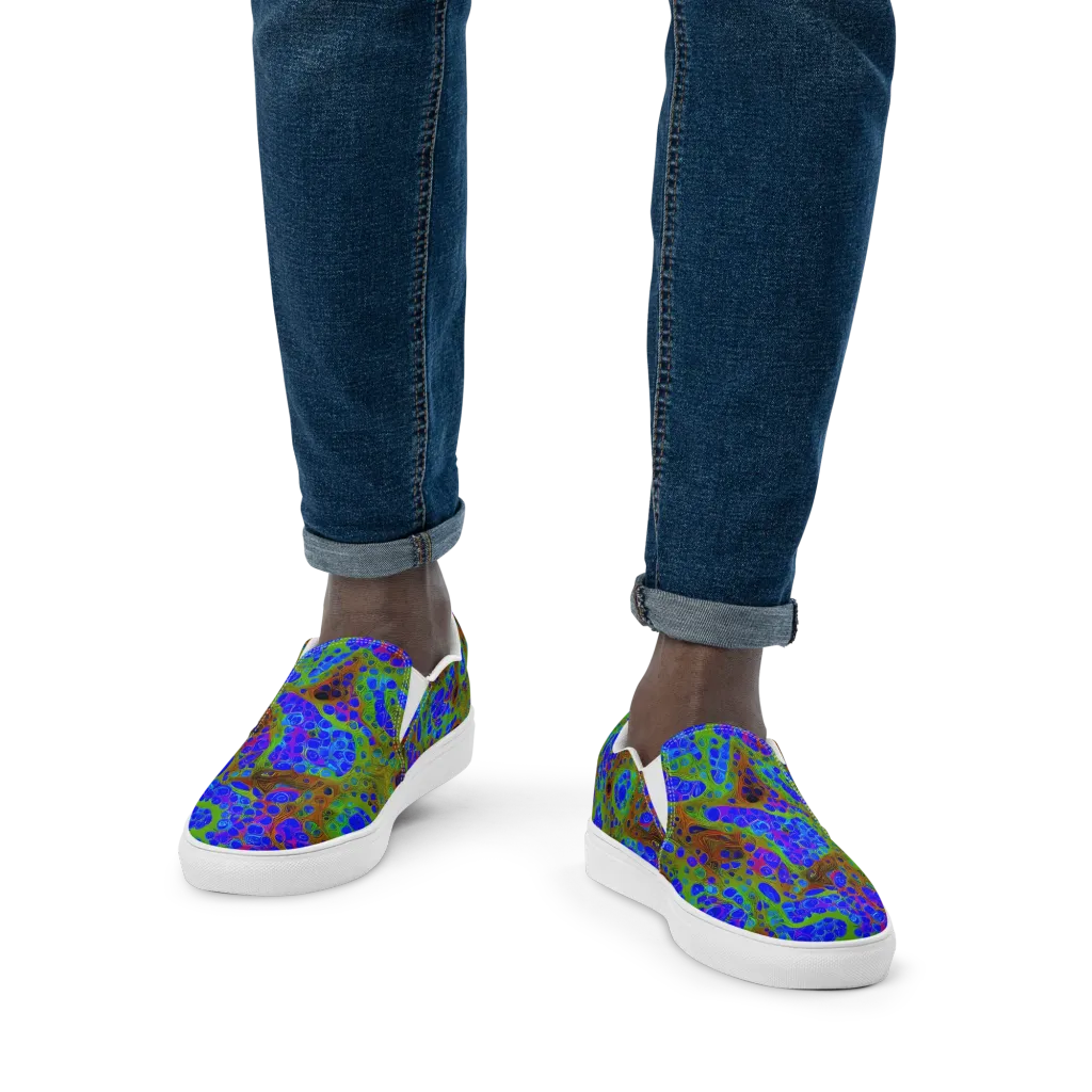 Lime Lucid on Men's Slip-On Canvas Shoes — Front