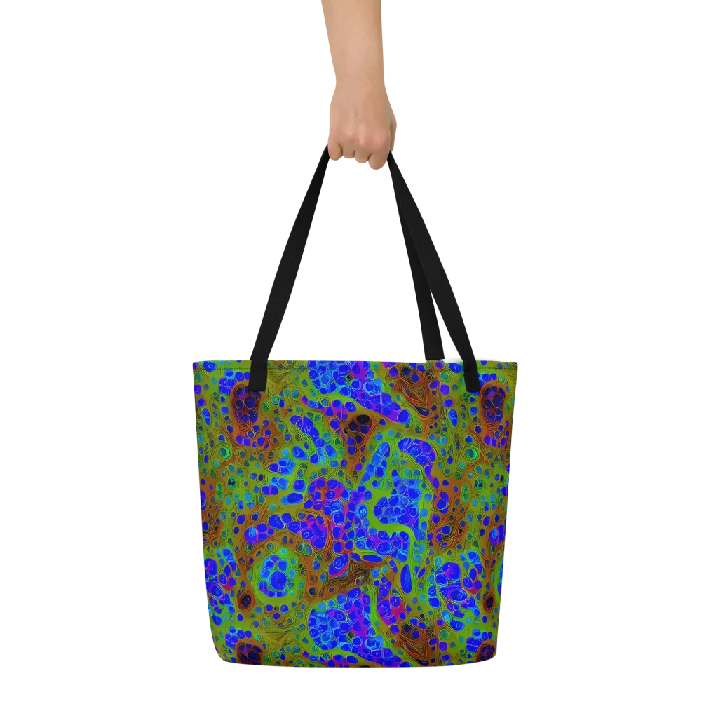 Lime Lucid on Large Tote Bag W/ Pocket — Front