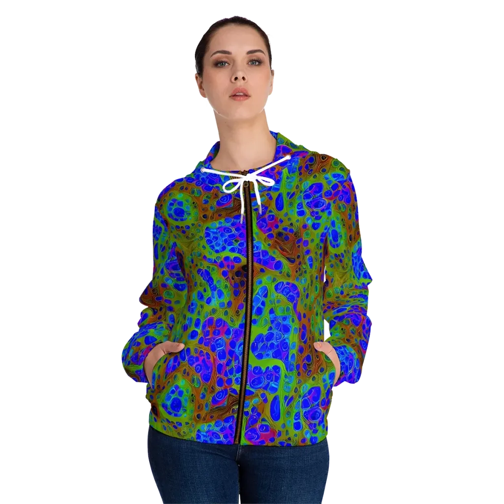 Lime Lucid on Women's Full-Zip Hoodie — Front On Person
