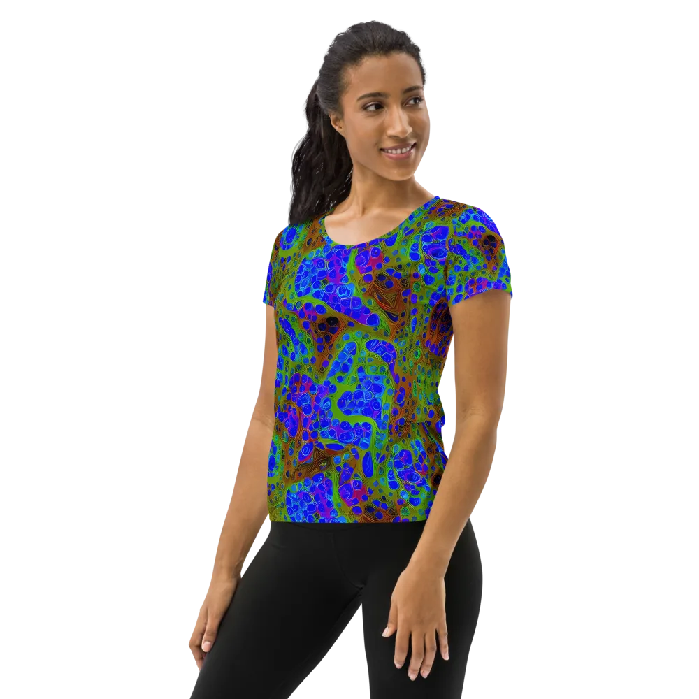 Lime Lucid on Women's Athletic T-Shirt — Left
