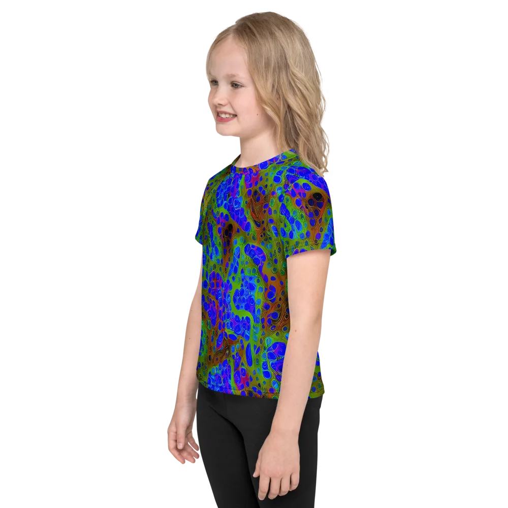 Lime Lucid on Kids Crew Neck T-Shirt — Left