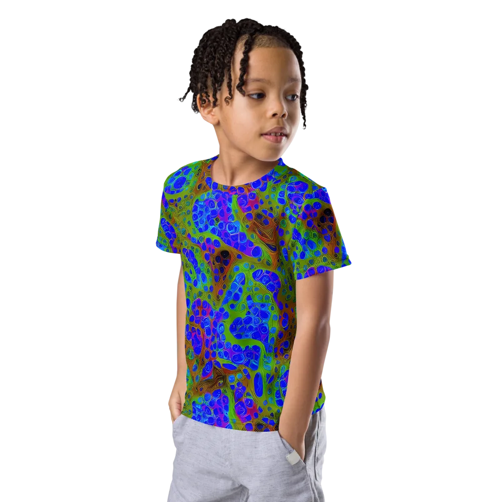 Lime Lucid on Kids Crew Neck T-Shirt — Left Front