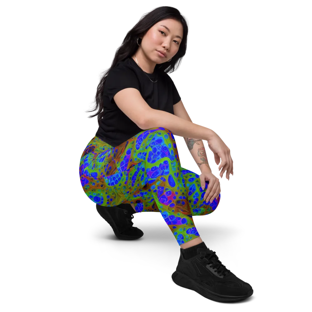 Lime Lucid on Leggings with Pockets — Right Front