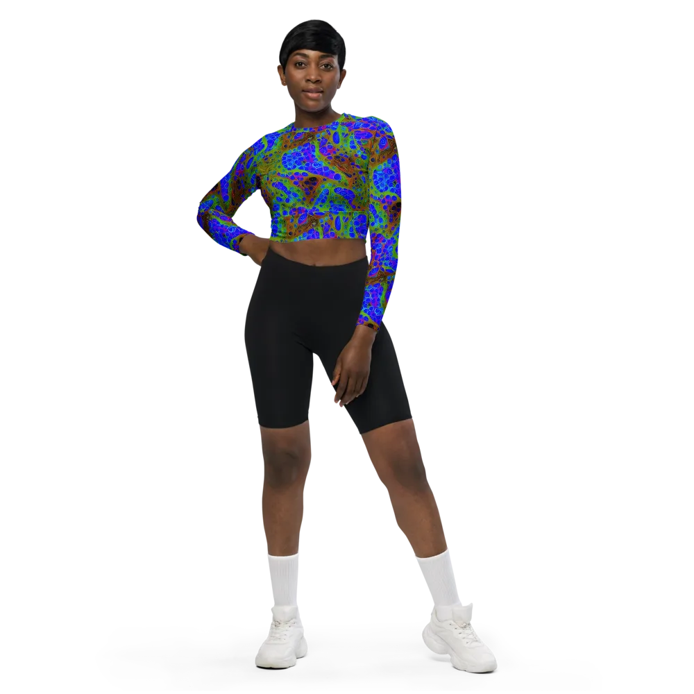 Lime Lucid on Long Sleeve Crop Top — Front