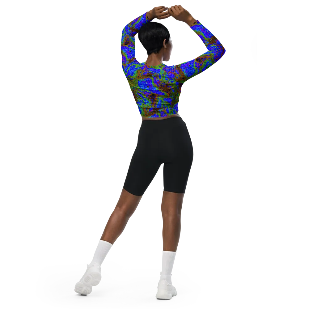 Lime Lucid on Long Sleeve Crop Top — Back