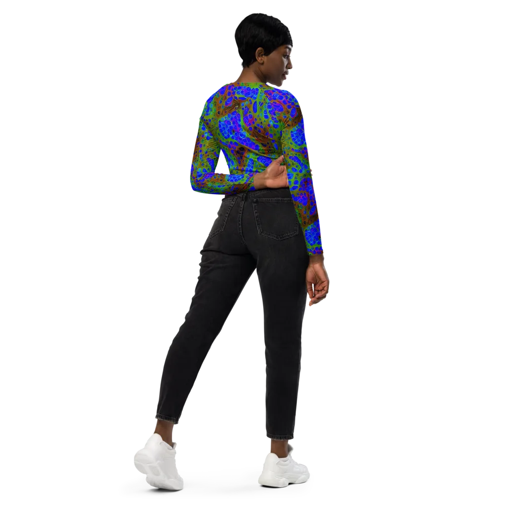 Lime Lucid on Long Sleeve Crop Top — Right Back