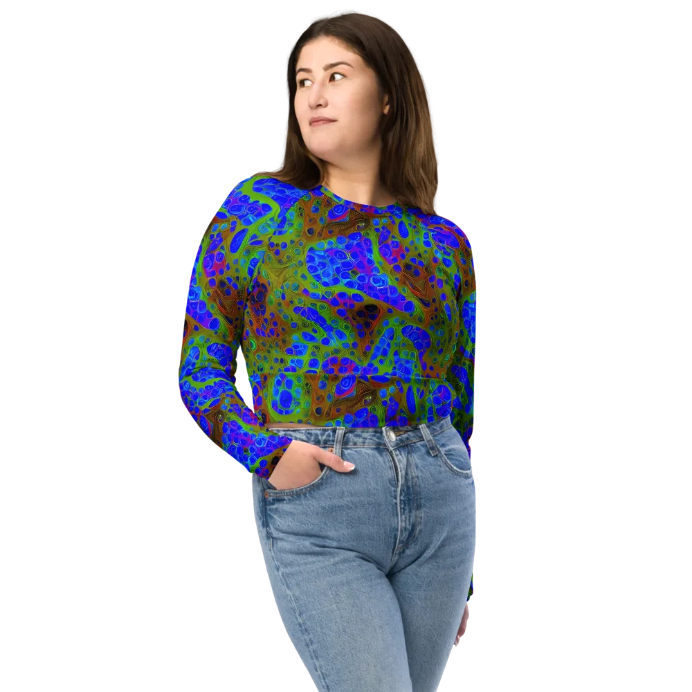 Lime Lucid on Long Sleeve Crop Top — Front