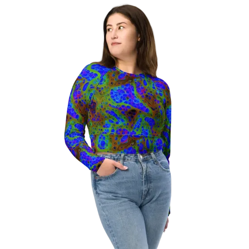 Lime Lucid on a Long Sleeve Crop Top