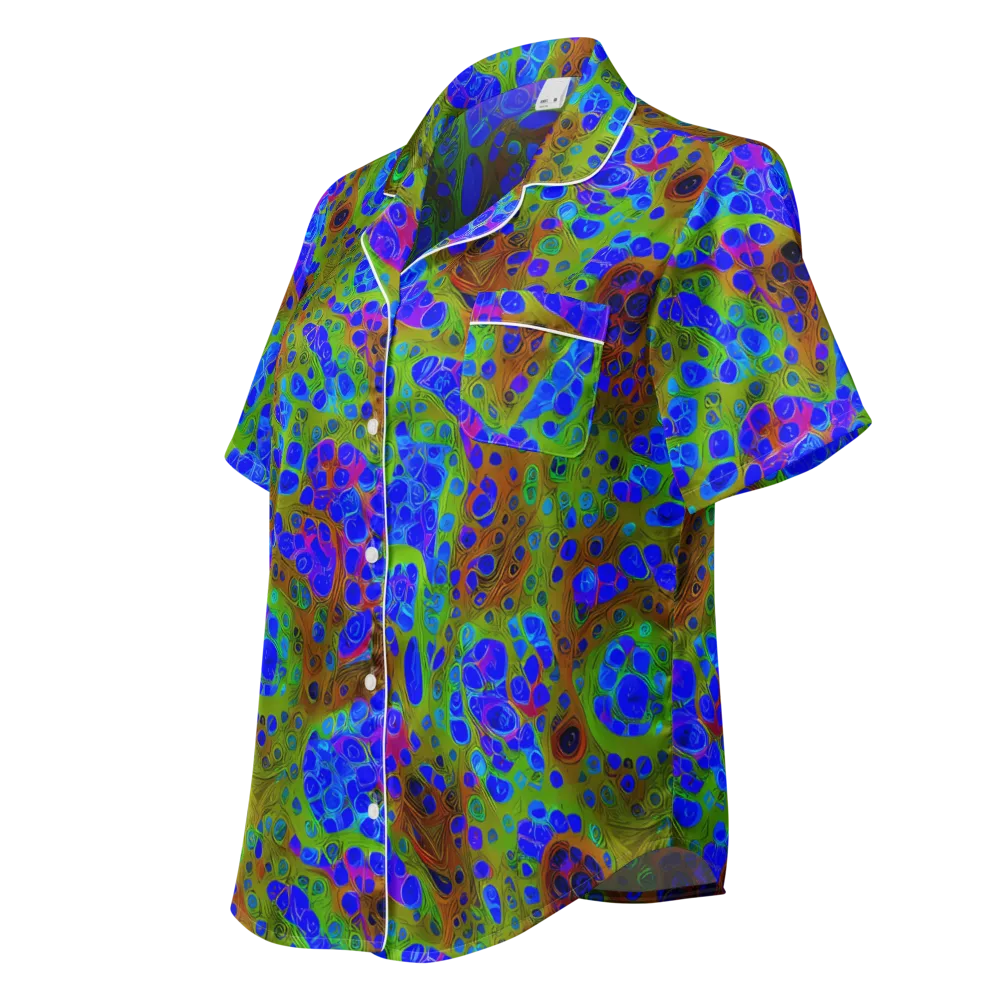 Lime Lucid on Women's Short Sleeve Pajama Top — Left Front