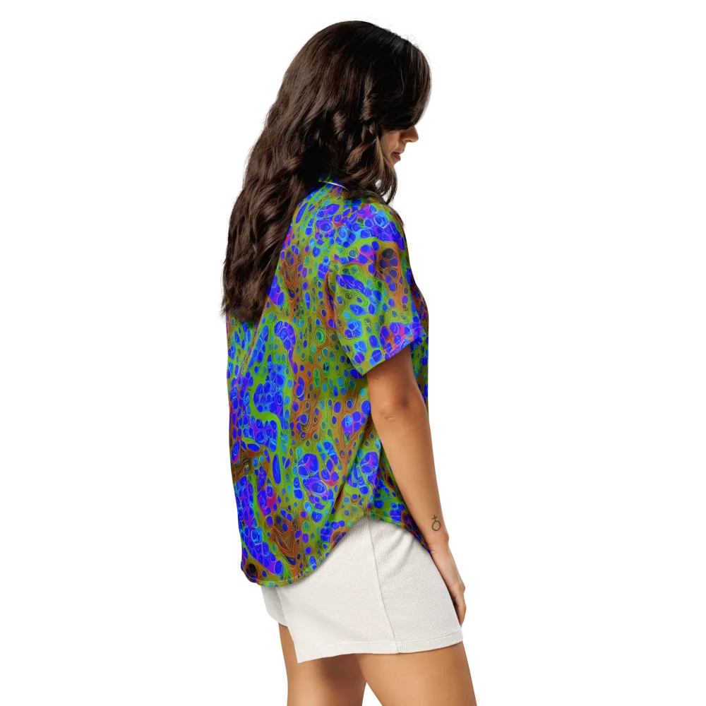 Lime Lucid on Women's Short Sleeve Pajama Top — Right Back