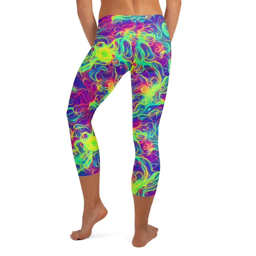 Ultraviolet Reverie on Capri Leggings — Back